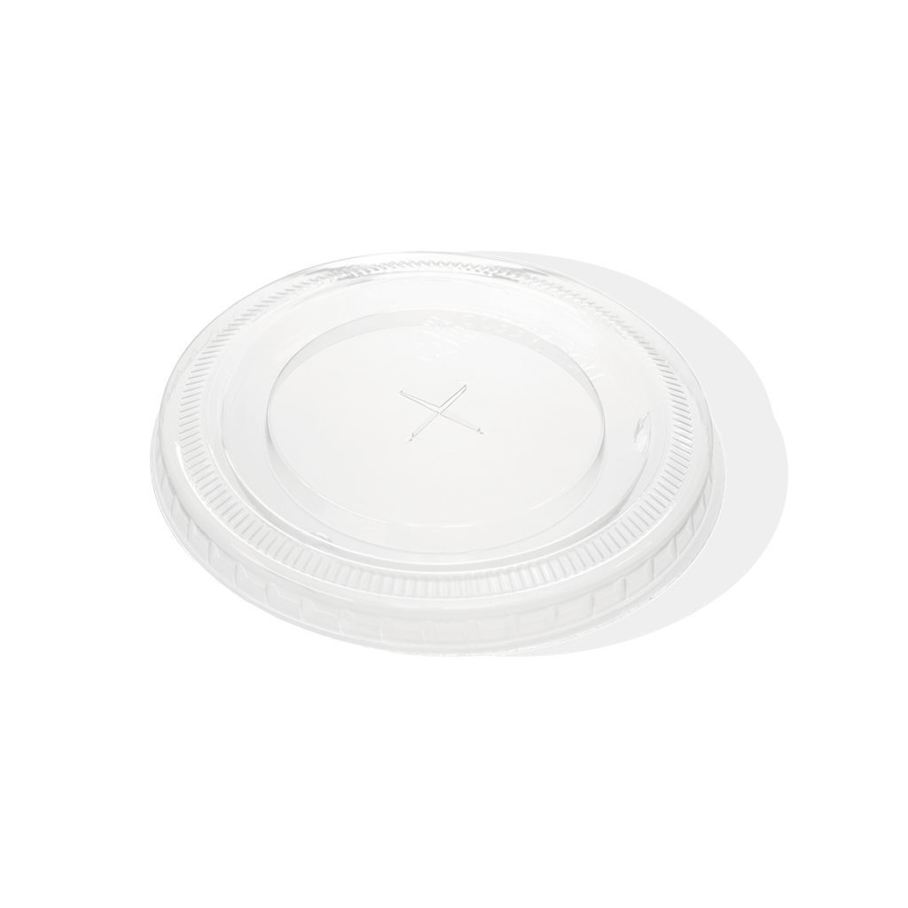Clear RPET flat lid with hole